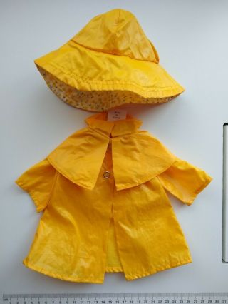 Vintage Fisher Price My Friend Mandy Doll Clothes Yellow Rain Coat Jacket Hat