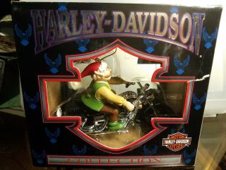 1998 Harley Davidson Elf Riding On A Motorcycle Ornament