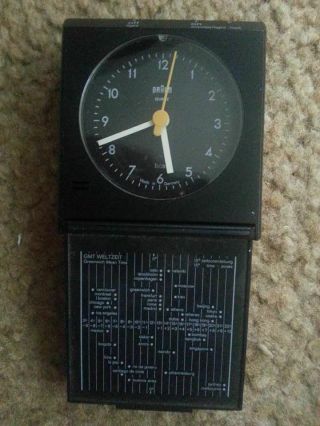 Vtg 90s Braun Travel Alarm Clock 3864 Ab 314 Sl Lubs Rams Germany Modernist Sl