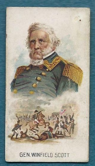 Kinney Bros.  Cigarettes Tobacco Card Leaders Civil War General Winnfield Scott
