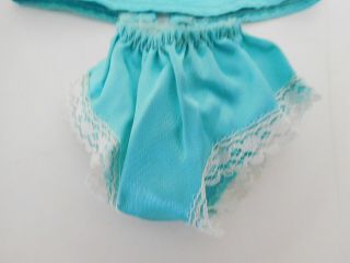 Vintage 1970 ' s Ideal Crissy Clothes Turquoise Blue Dress & Panties 3