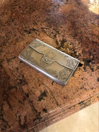 Antique Russian Solid Silver Cigarette Cheroot Case Moscow