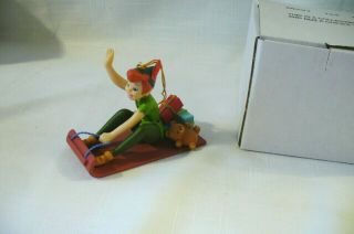 Peter Pan And Toys On Sled Disney Collectible Ornament Grolier Vintage 26231 122