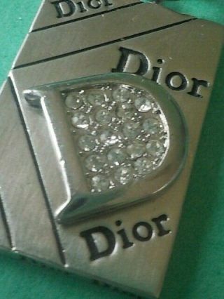 Vintage Christian Dior Silvertone & Clear Rhinestone 
