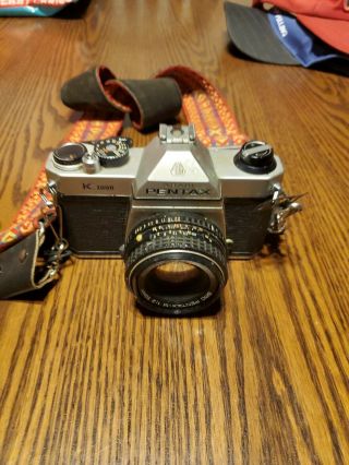 Vintage Asahi Pentax K1000 35mm Camera With Smc Pentax - M 50mm F2 Lens