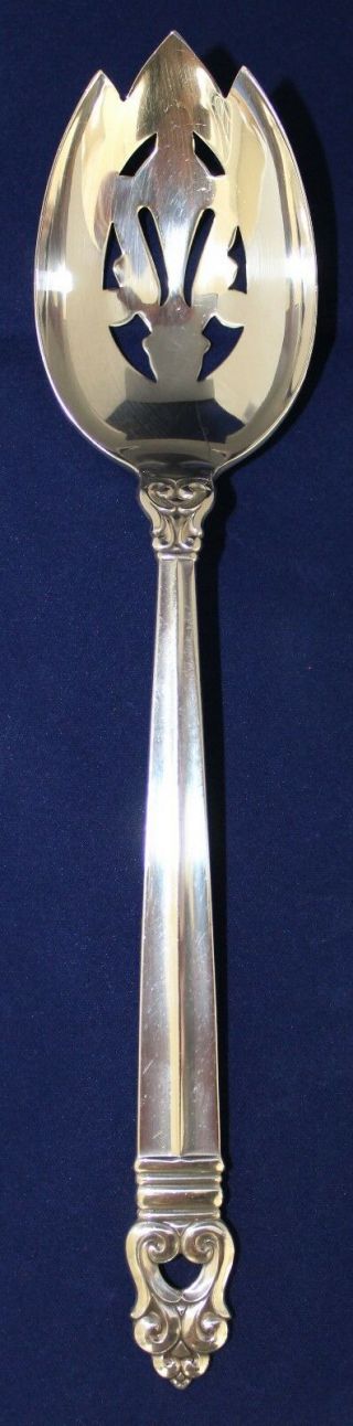 Royal Danish By International Sterling Silver Pierced Tablespoon Serving Spoon