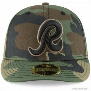 Washington Redskins Era Fitted Hat Size 7 7/8 Low Profile Camo Black Cap Nfl