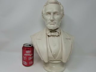 Large Antique Parian Bust Abraham Lincoln Signed