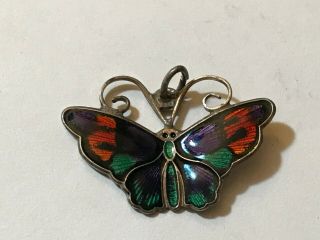 Vintage Signed David Anderson Norway Sterling Silver Enamel Butterfly Charm
