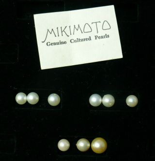 9 Vintage Mikimoto Loose Cultured Pearls 5 - 7mm 1960 