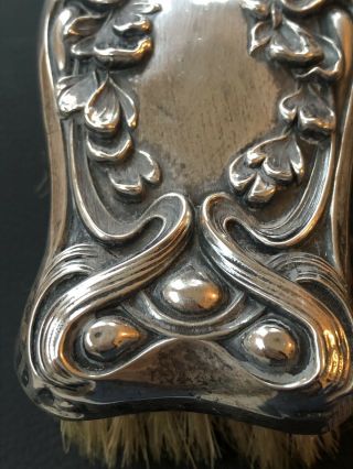 Kerr Sterling Silver Vanity Dresser Clothes Brush Antique Art Nouveau Victorian