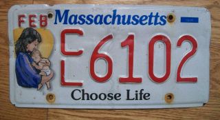 Single Massachusetts License Plate - Cl6102 - Choose Life