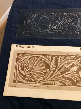 Vintage Craftaid Leather Billfold plastic Template Pattern 2970 1957 Wallet 2