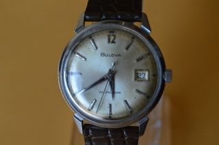 Vintage 1965 M6 Bulova Caliber 11alacd Automatic Date Mens Wristwatch
