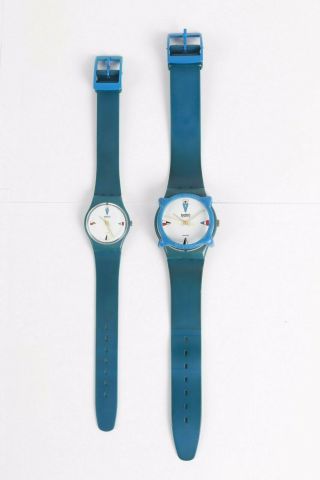Vintage 1984 Swatch Watch 4 Flags Swiss Watch His Hers Discontinued