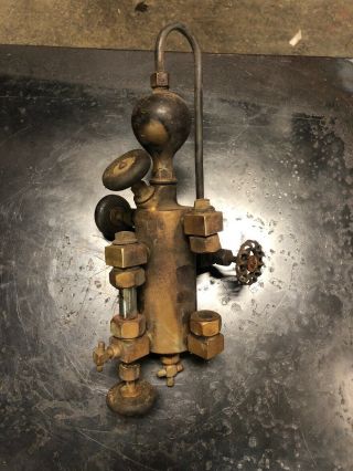 Antique Detroit 1 Pint Lubricator Brass Oiler Hit Miss Steam Engine