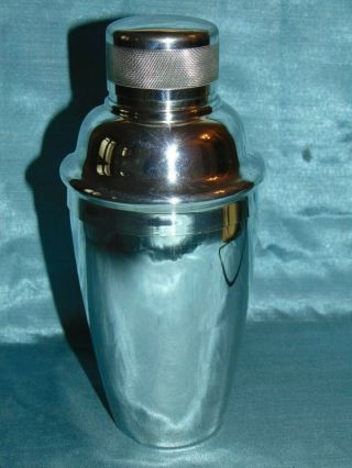 Stunning Antique Period Art Deco Silver Plate Cocktail Shaker - Engine Turned -