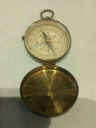 Vintage Germany Made Brass Compass With Side Lock