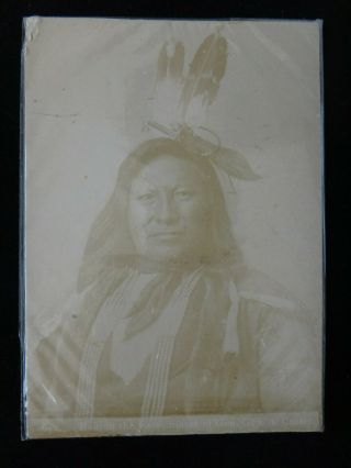 Vintage Photo Hunkpapa Lakota Indian - Rain In The Face - Little Bighorn Custer