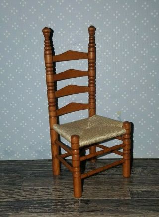 Dollhouse Miniature Vintage Slat Back Chair By George Hoffman,  Igma,  1:12