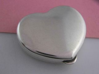 Vintage Sterling Tiffany & Co Heart Shaped Pill Box No Mono
