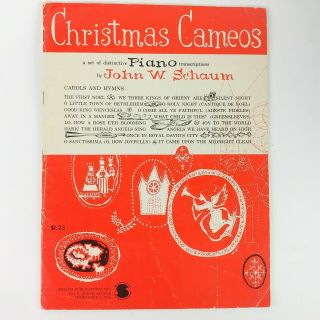 Christmas Cameos Piano John W.  Schaum 1959 Carols Hymns Music Sheet Vintage K5