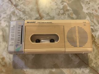 Vintage Sharp Qt - 5 (w) Am/fm Radio Cassette Recorder.  & Good
