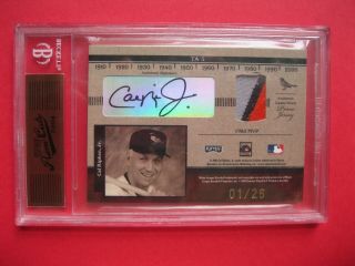 2004 Playoff Prime Cuts Baseball Cal Ripken/dale Murphy Jersey Autograph 1/25