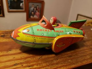 Vintage Litho Tin Rocket Racer Toy