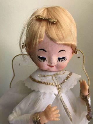 Vintage Christmas Musical Wind Up Doll Angel Fairy Ornament Decorations