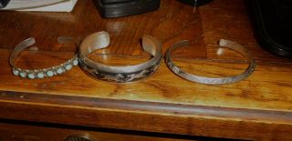Vintage American Indian Navajo Sterling Silver Three Bracelets