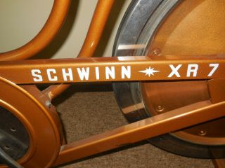 Vintage Schwinn XR 7 stationary exercise cardio bicycle gold 1970 ' s 2