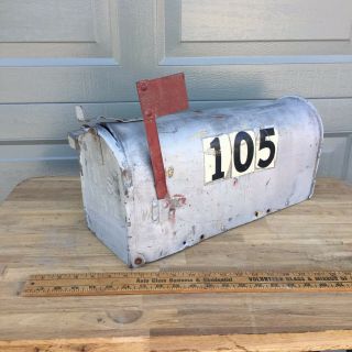 Antique Rural Mailbox - Steel City Mfg Co.  - Flag Signal Mail Box - Great Patina