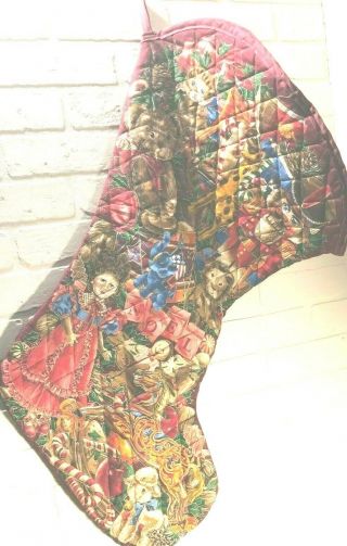 Extra Large Christmas Stockings Handmade From Kit Vintage Style Fabric