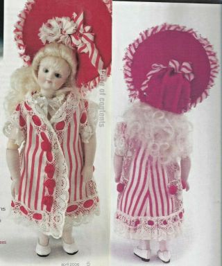 4 " Antique All Bisque Miniature Dollhouse@1878 Migonnette Doll Coat - Dress Pattern