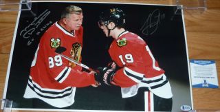 Beckett - Bas Mike Ditka & Jonathan Toews Autographed - Signed 12x18 Photo B24091