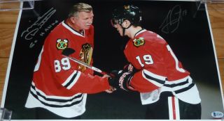 BECKETT - BAS MIKE DITKA & JONATHAN TOEWS AUTOGRAPHED - SIGNED 12X18 PHOTO B24091 2