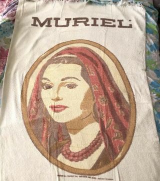 Vintage Beach Towel Muriel Cigars Spanish Seniorita Logo Advertising 1960s 1970s