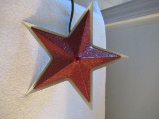 Vintage Noma Metal Illuminated Electric Red Star Christmas Tree Topper 3