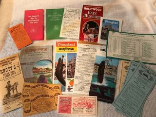 18 Vintage Disneyland Knotts Berry Farm Marineland Brochures Flyers Menus & More