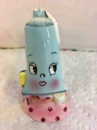 Vintage Anthropomorphic Py Miyao Napco Japan Toothpaste Lady Salt Pepper Shaker