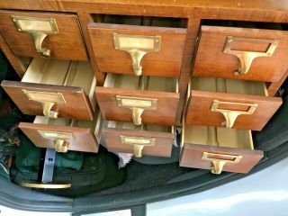 Vintage Maple Gaylord 9 Drawer Card File Cabinet 20x17x13