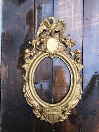 Rare Antique Civil War Era Cast Iron Mirror/eagle & Federal Shield/patented 1862