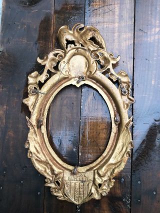 Rare Antique Civil War Era Cast Iron Mirror/Eagle & Federal Shield/Patented 1862 2