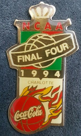 Vintage 1994 Ncaa Final Four Charlotte Coca Cola Pin 2 Inches Long