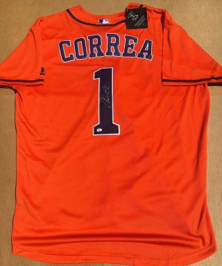 Carlos Correa Houston Astros Signed Majestic Mlb Players Choice Jersey