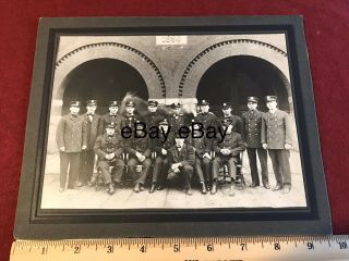 Vintage 1900’s Black And White Photo Seattle Fire Dept Crew @ Old Fire Station 1