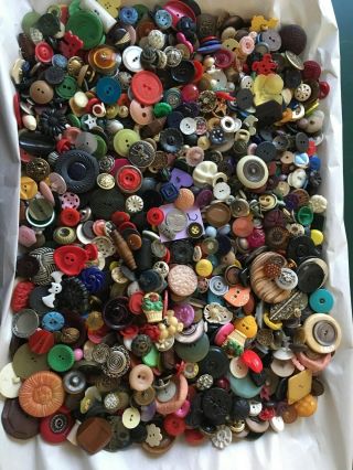 35 Lbs Of Vintage Buttons Sourced From Grandma