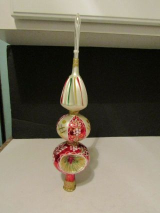 Vintage Shiny Brite Glass Christmas Tree Topper Holiday Decorations 15 "