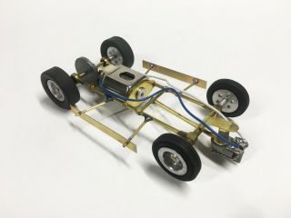 Vintage 1/24 Brass Tube Slot Car Chassis With 26d Motor - Rolling